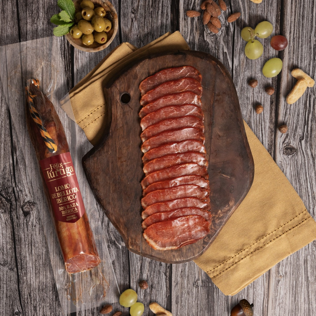 Lomo de Bellota Ibérico 50% raza ibérica en mitades - Imagen 2